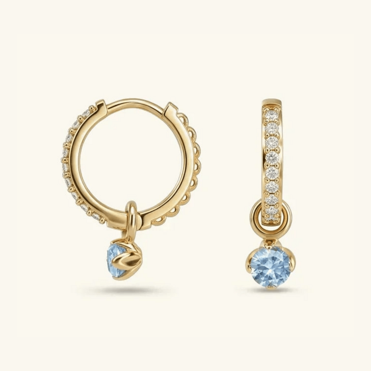 Isola Reversible Pavé Charm Hoops