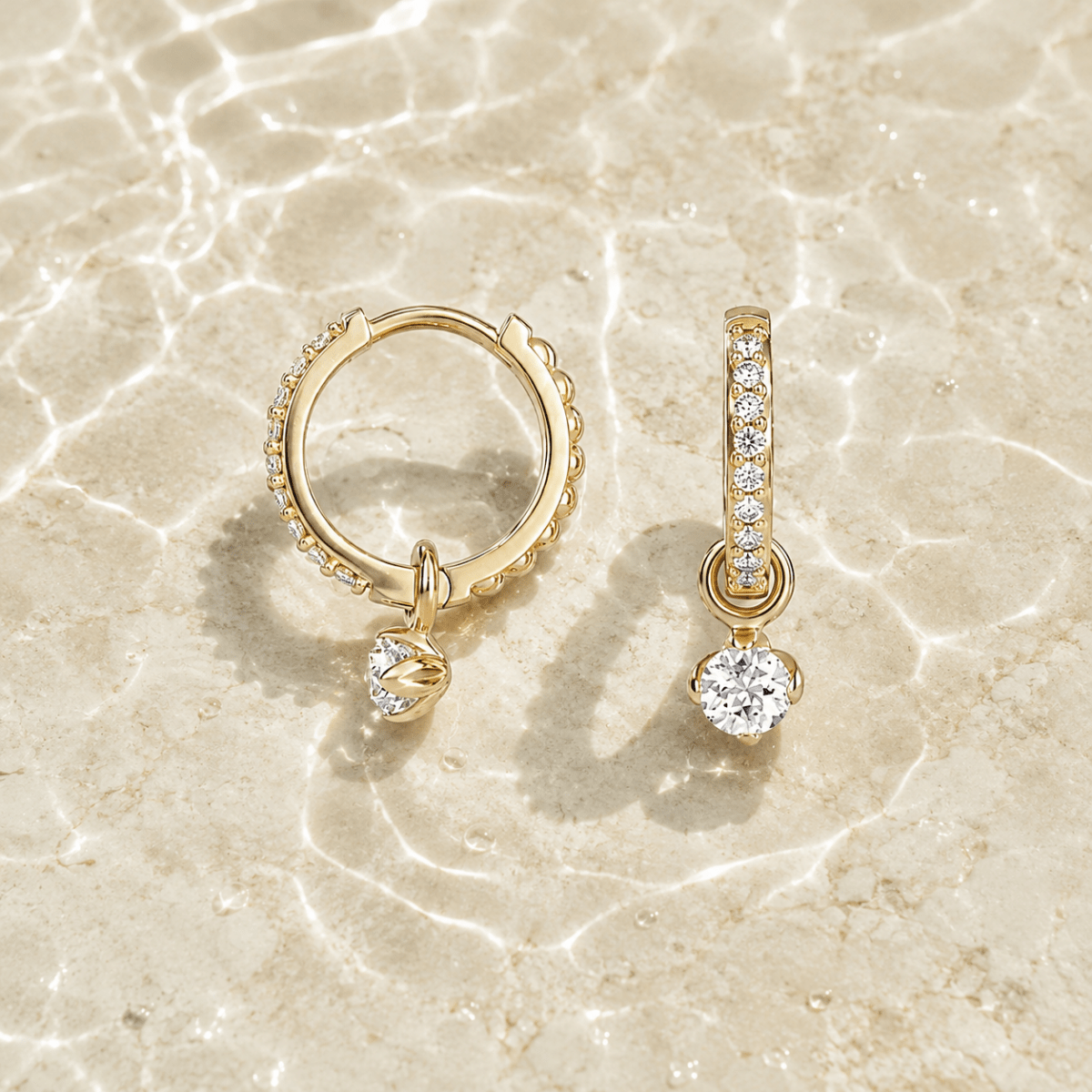 Isola Reversible Pavé Charm Hoops