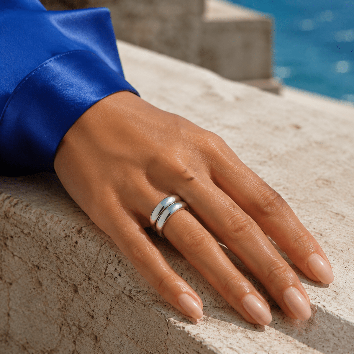 Leandra Sculpted Double-Band Ring