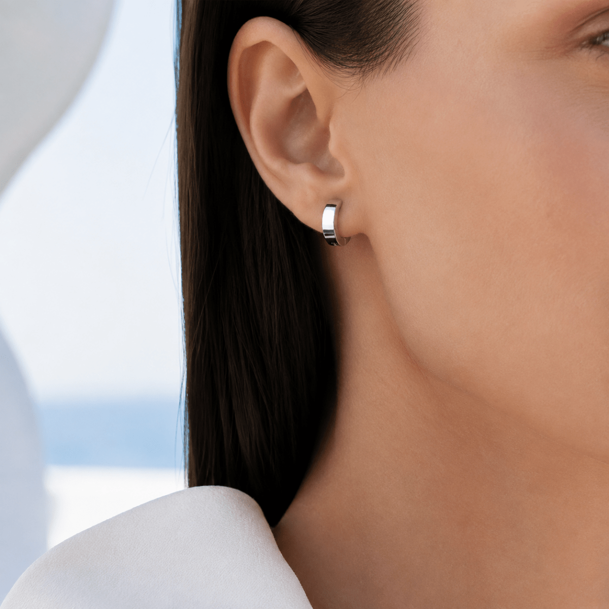 Leonie Flat Huggie Earrings