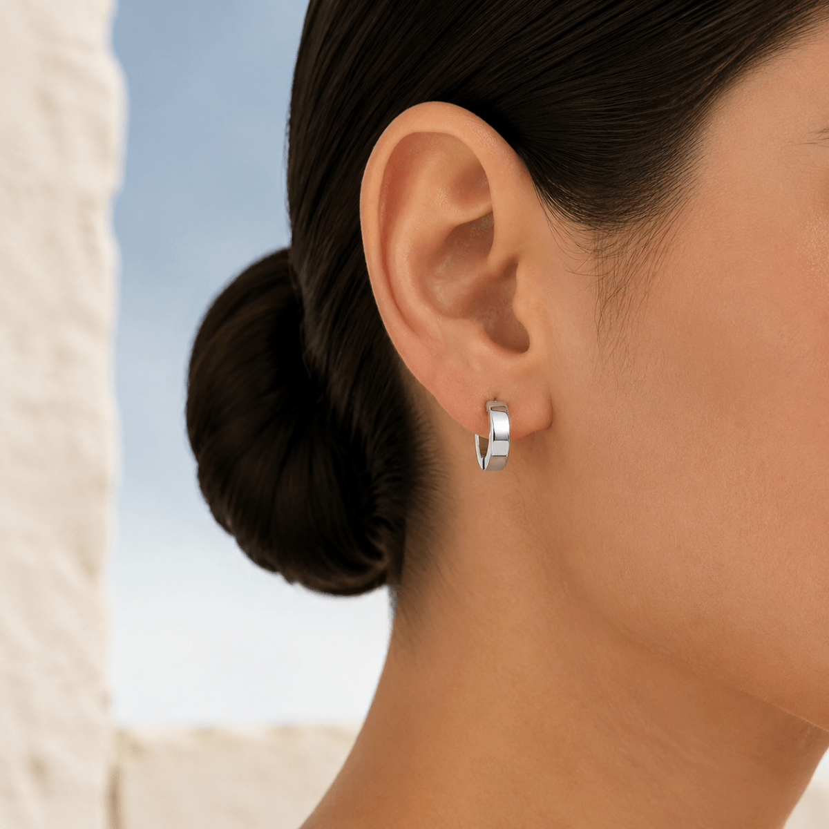 Leonie Flat Huggie Earrings