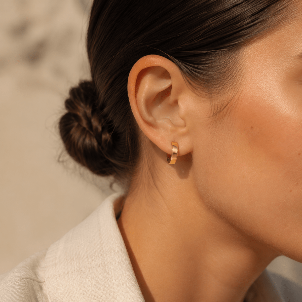 Leonie Flat Huggie Earrings
