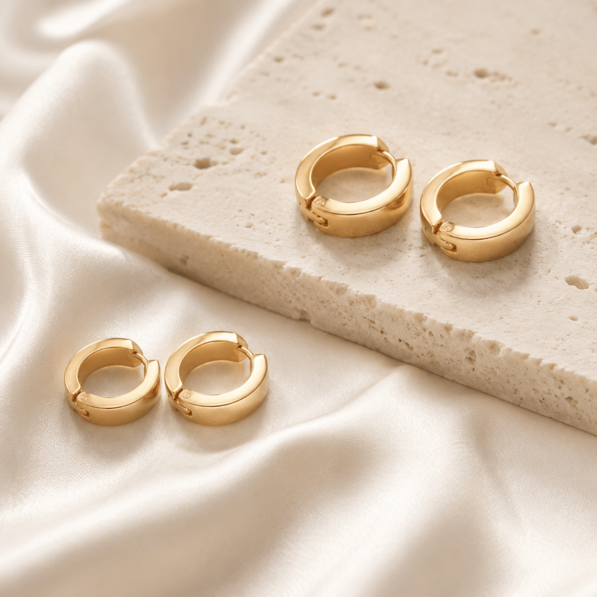 Leonie Flat Huggie Earrings
