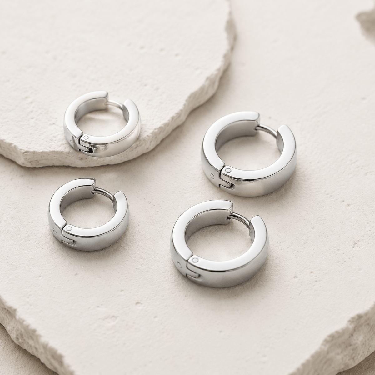 Leonie Flat Huggie Earrings