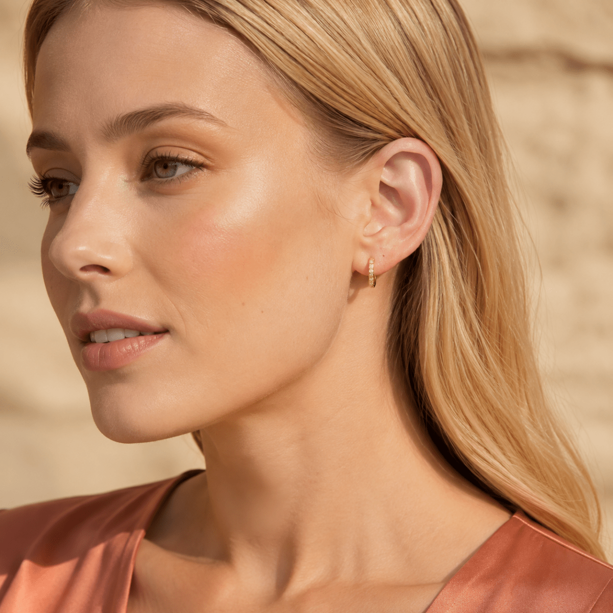 Livia Crystal Huggie Earrings