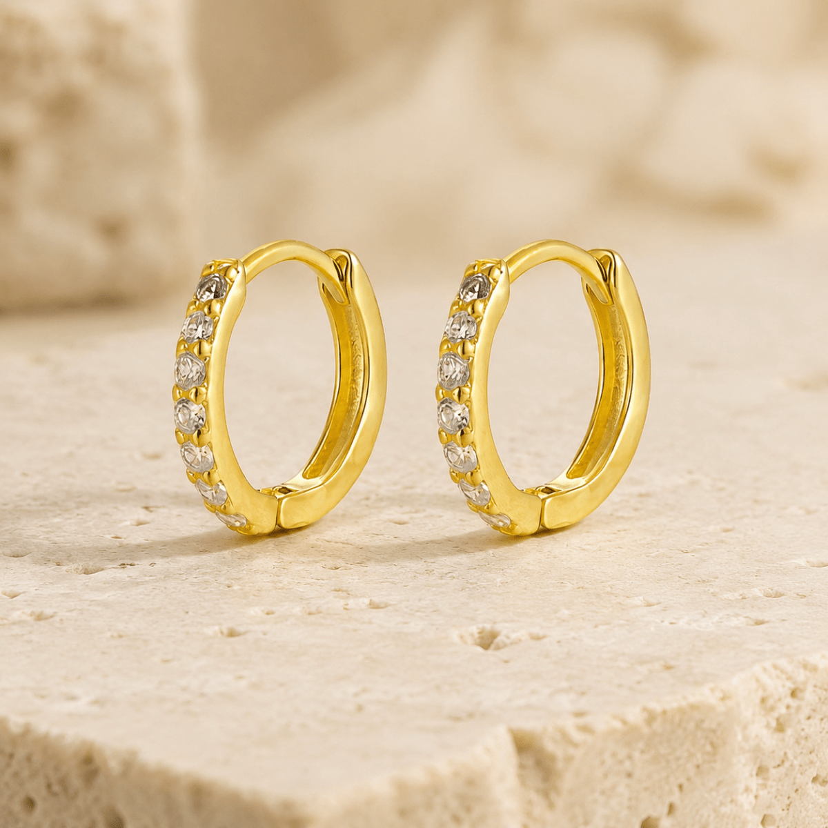 Livia Crystal Huggie Earrings