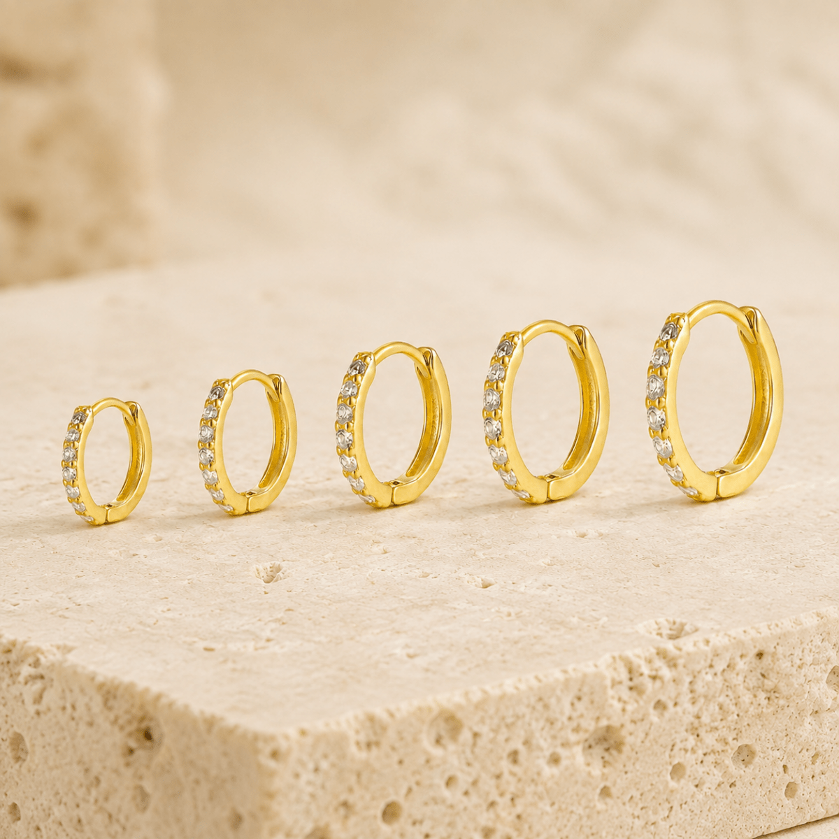 Livia Crystal Huggie Earrings