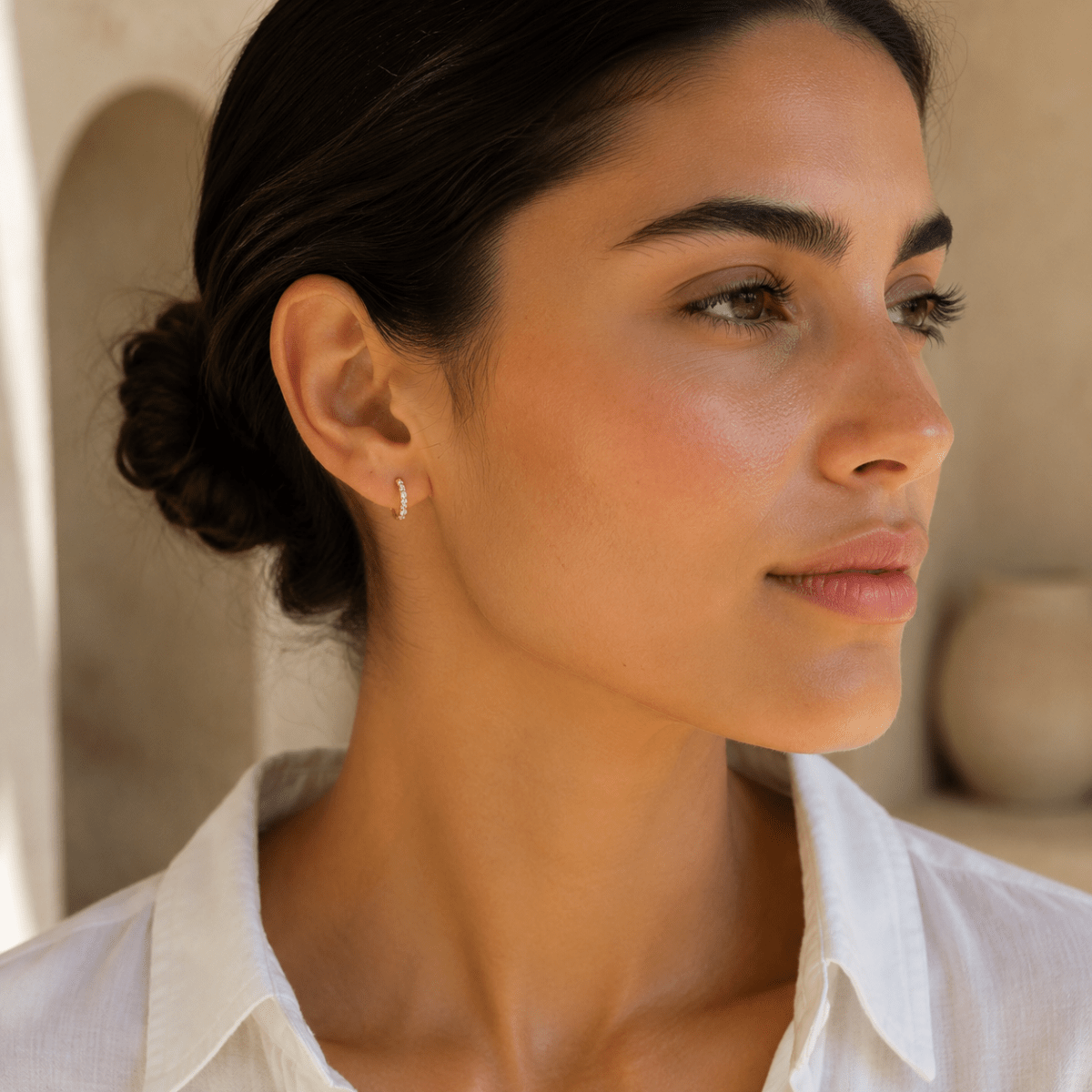 Livia Crystal Huggie Earrings