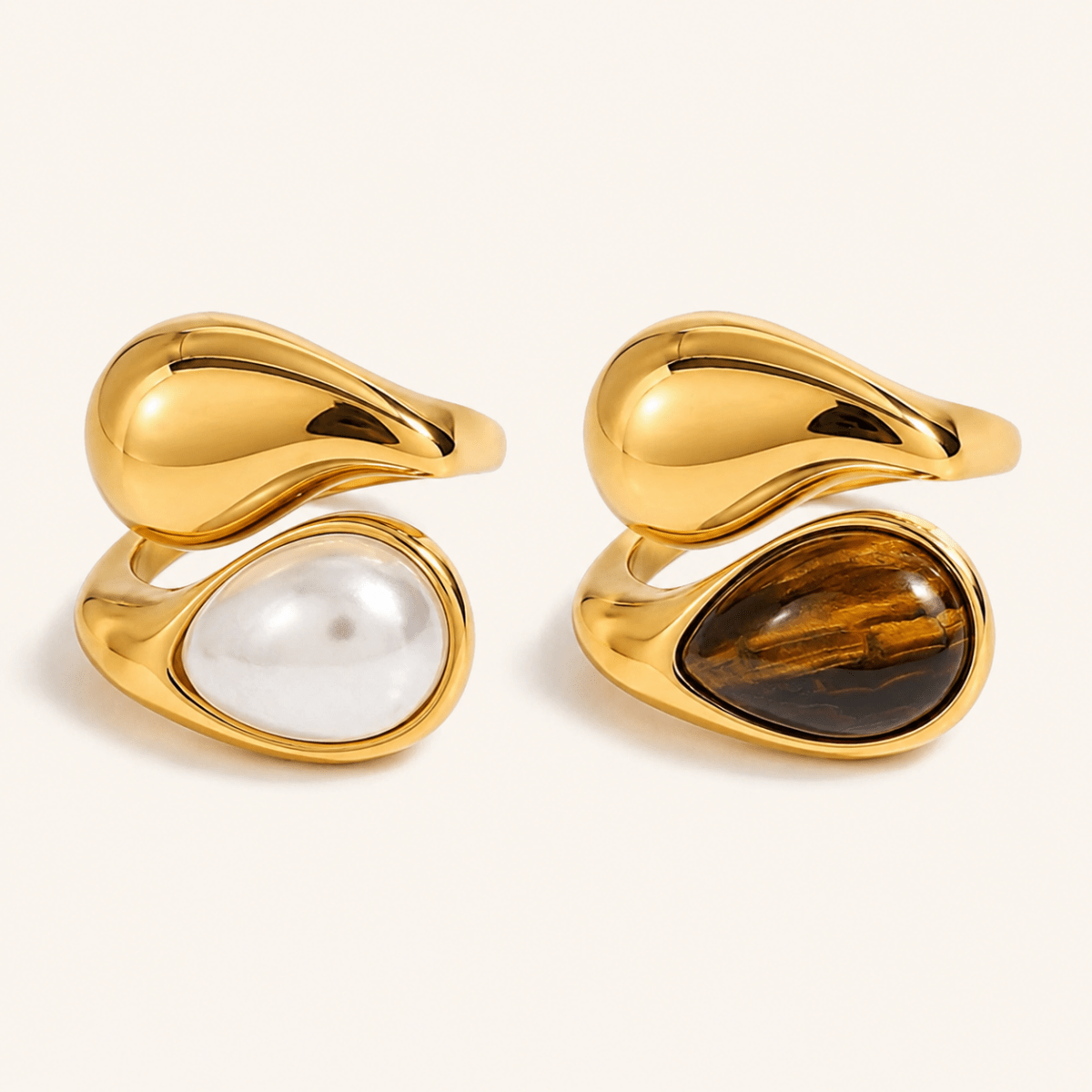 Marea Pearl & Amber Bypass Ring