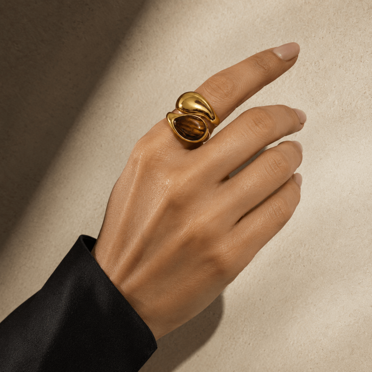 Marea Pearl & Amber Bypass Ring