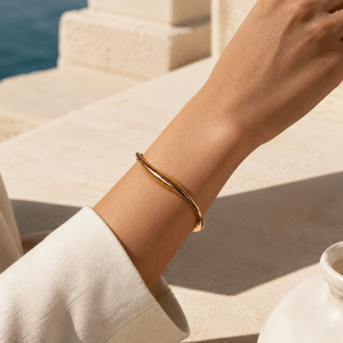 Marella Sculptural Wave Cuff Bracelet
