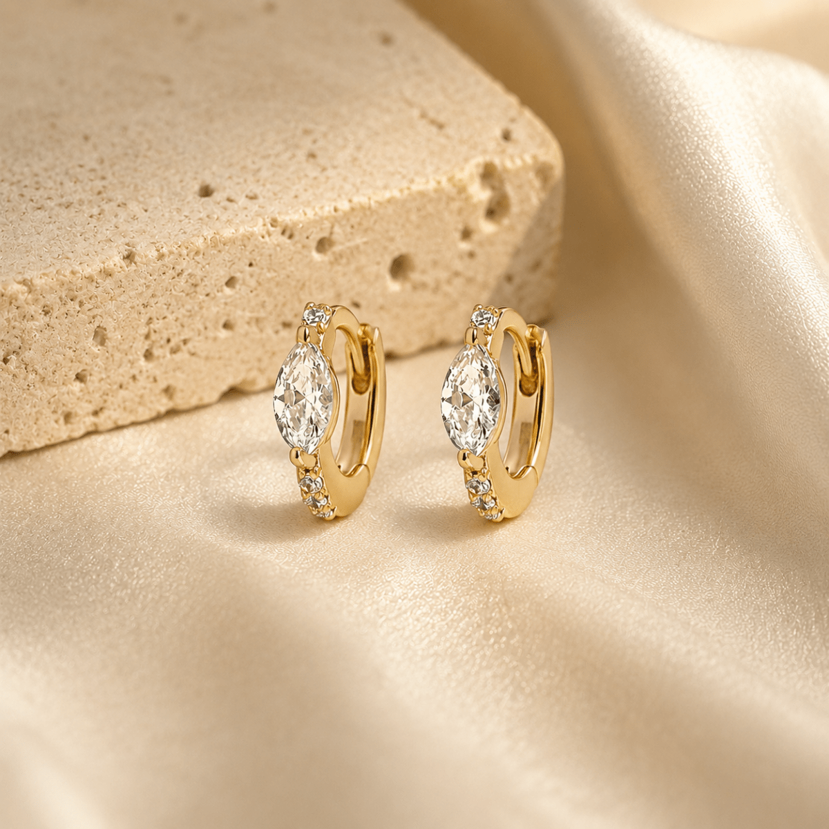 Maribel Marquise Pavé Mini Hoops