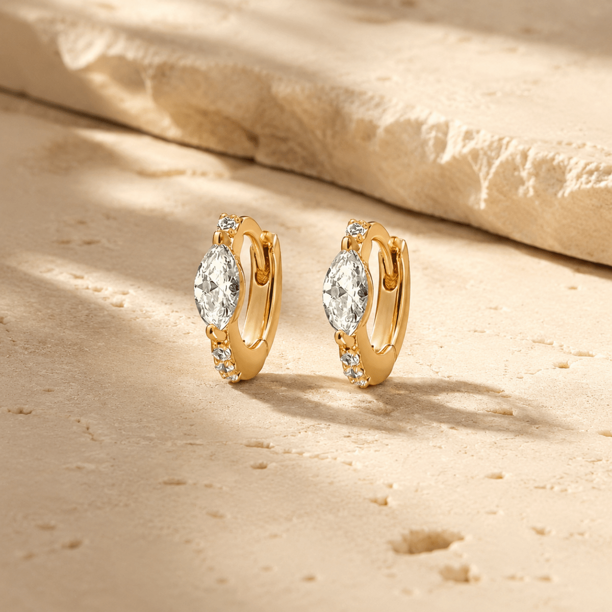 Maribel Marquise Pavé Mini Hoops