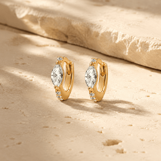 Maribel Marquise Pavé Mini Hoops