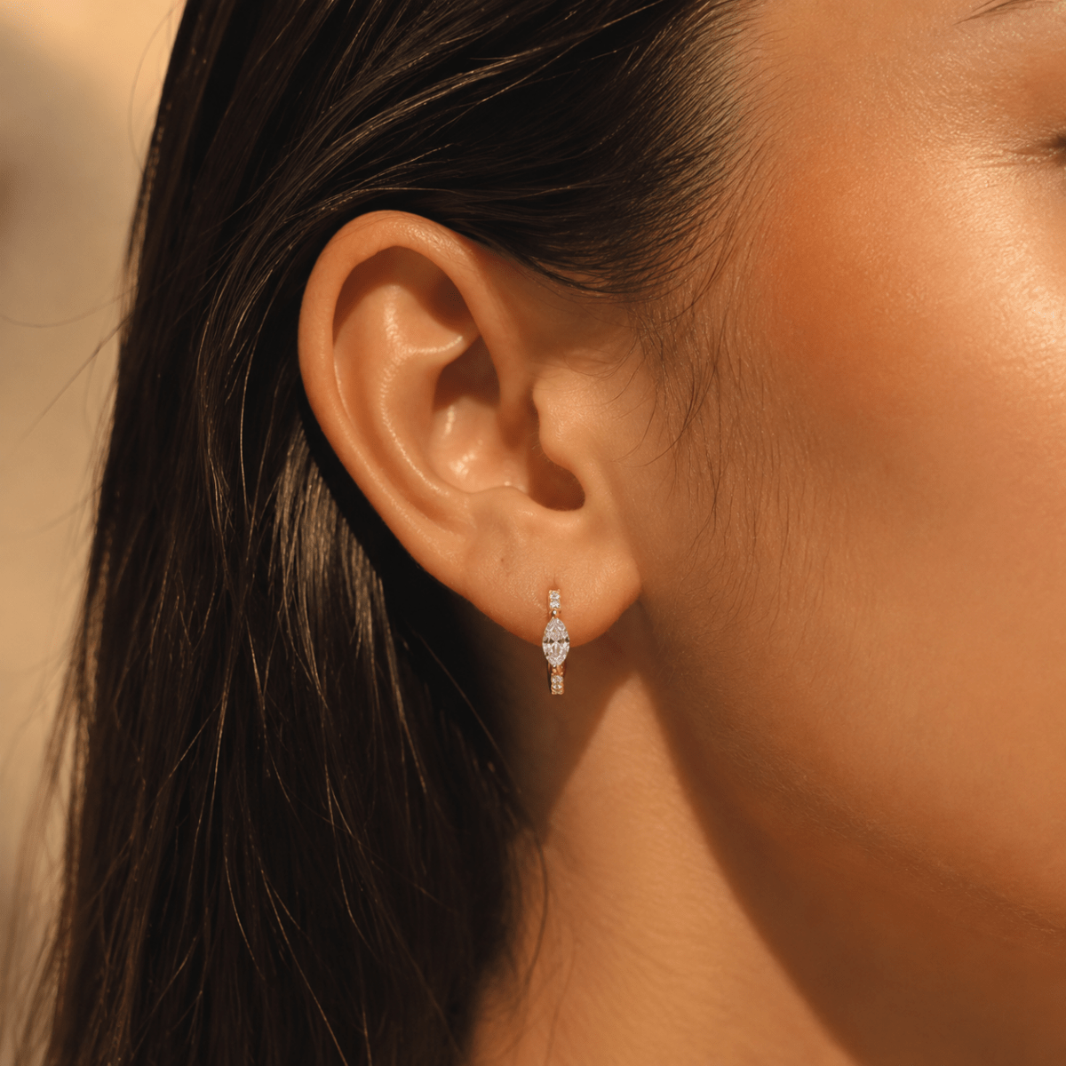Maribel Marquise Pavé Mini Hoops