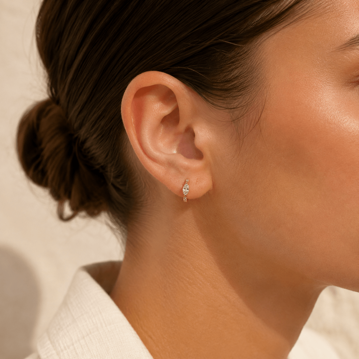 Maribel Marquise Pavé Mini Hoops