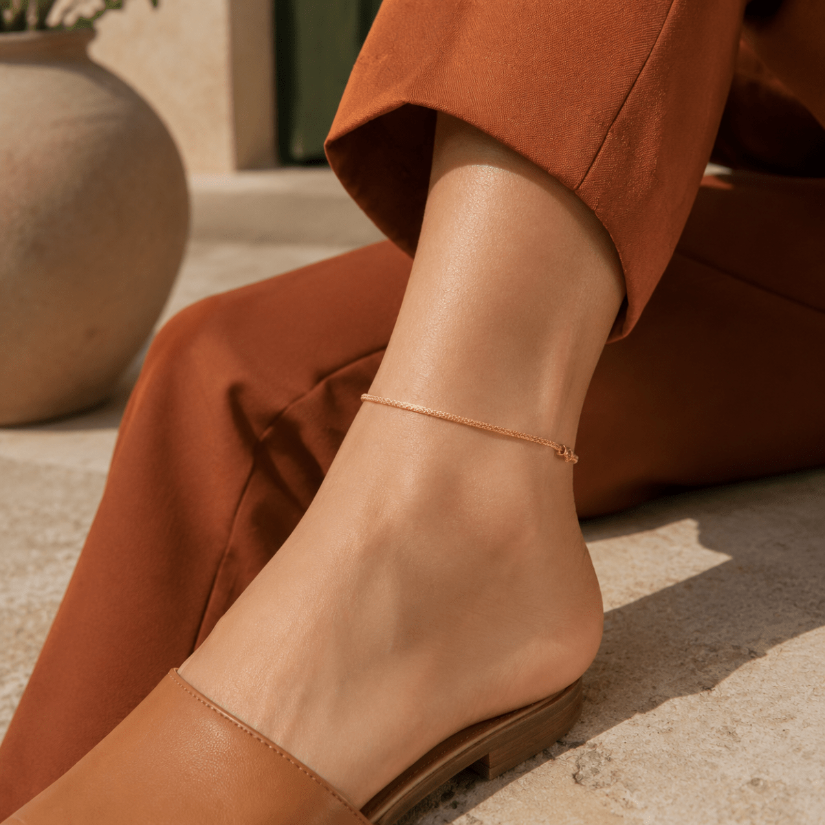 Mireia Woven Chain Anklet