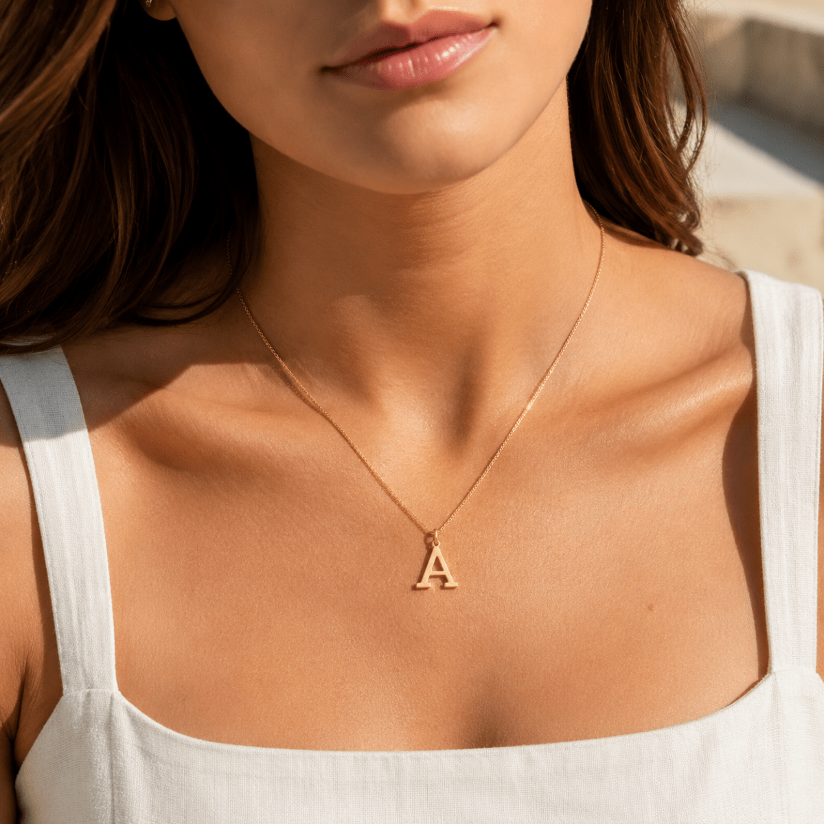 Mireya Box Chain Initial Necklace