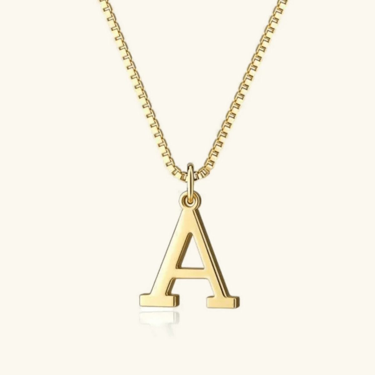 Mireya Box Chain Initial Necklace