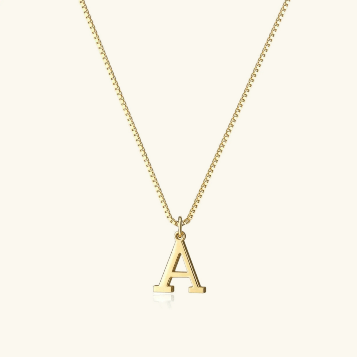 Mireya Box Chain Initial Necklace