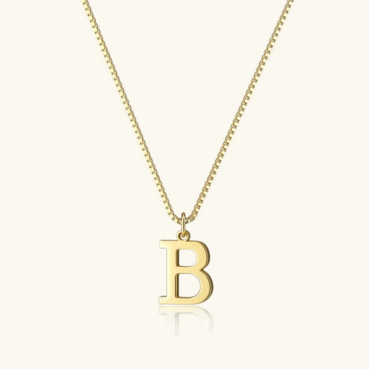 Mireya Box Chain Initial Necklace