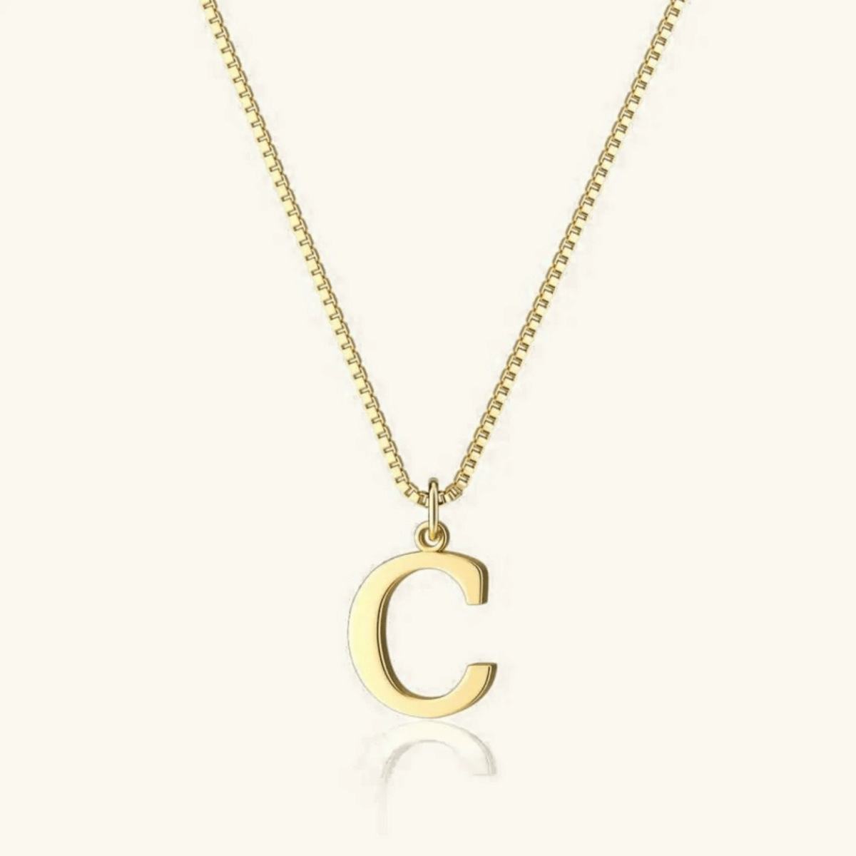Mireya Box Chain Initial Necklace