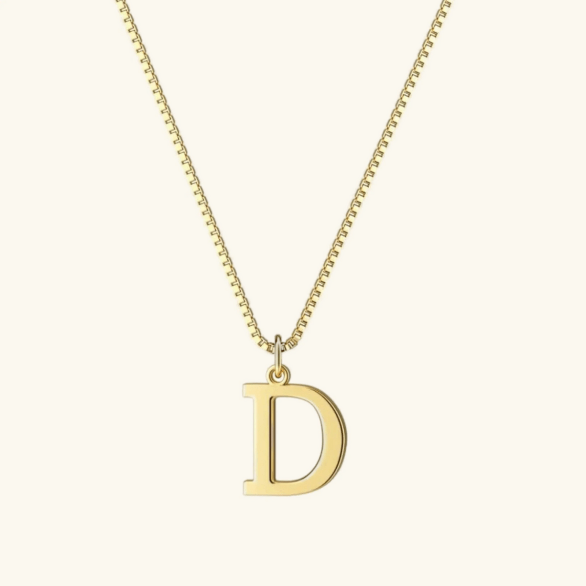 Mireya Box Chain Initial Necklace