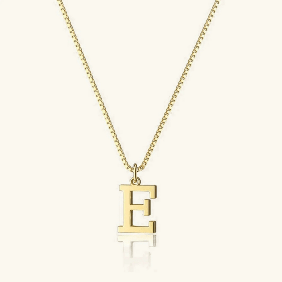 Mireya Box Chain Initial Necklace