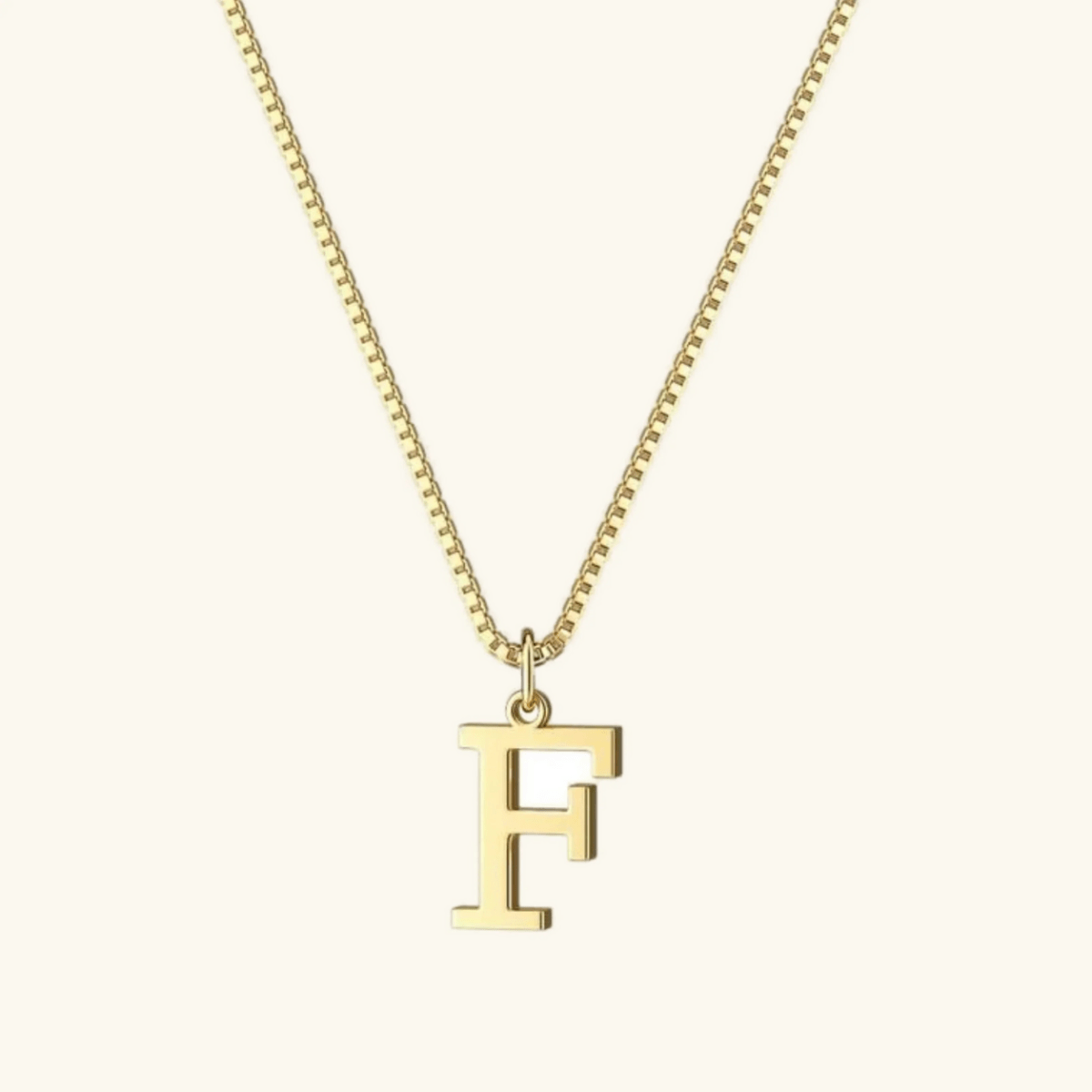 Mireya Box Chain Initial Necklace