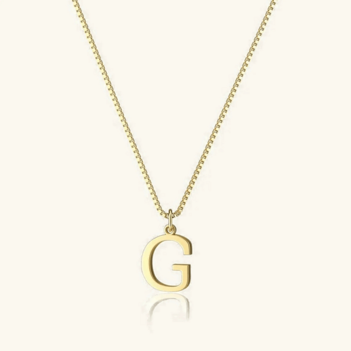 Mireya Box Chain Initial Necklace