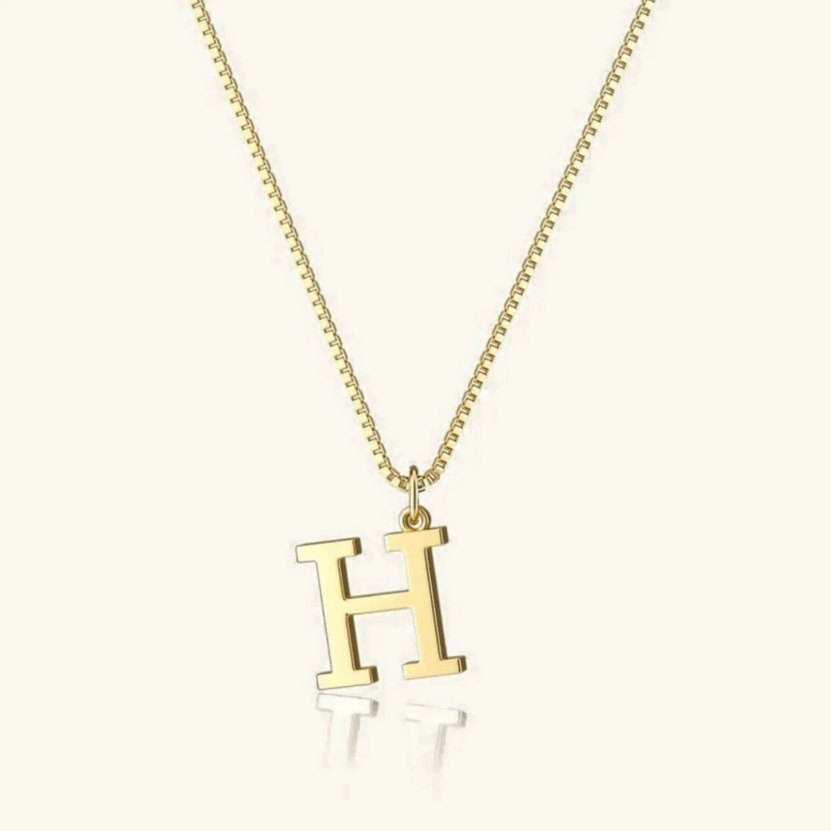 Mireya Box Chain Initial Necklace