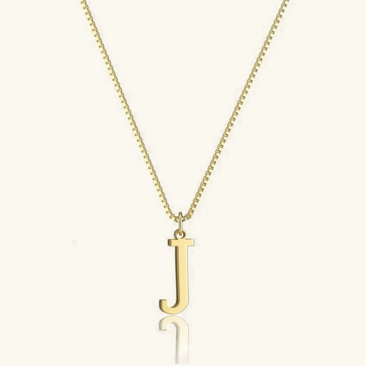 Mireya Box Chain Initial Necklace