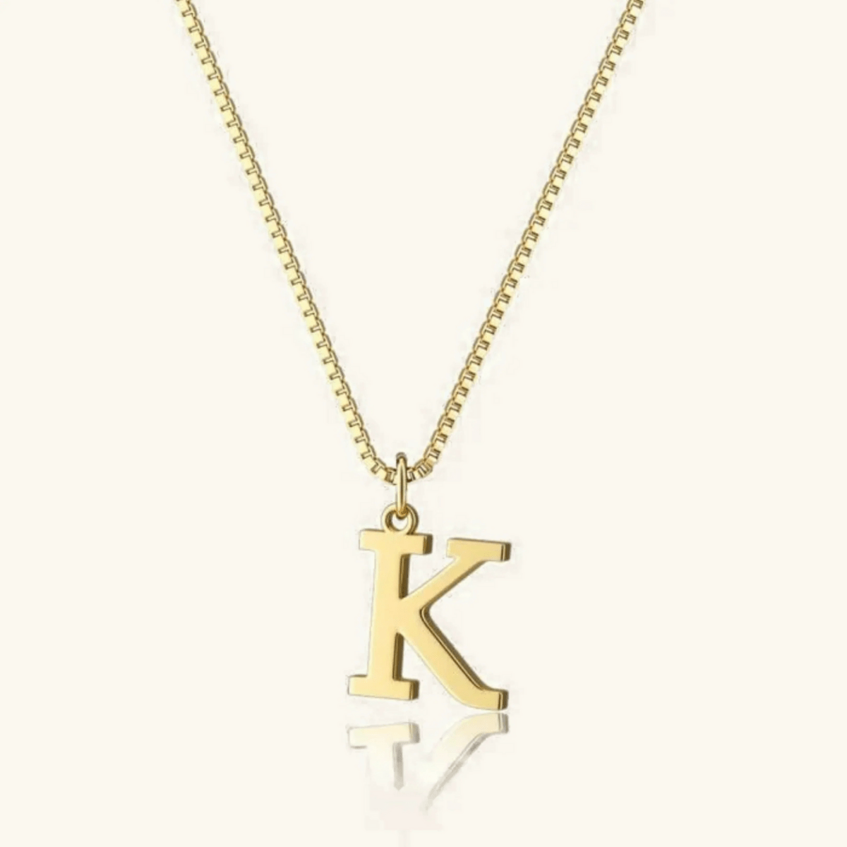 Mireya Box Chain Initial Necklace