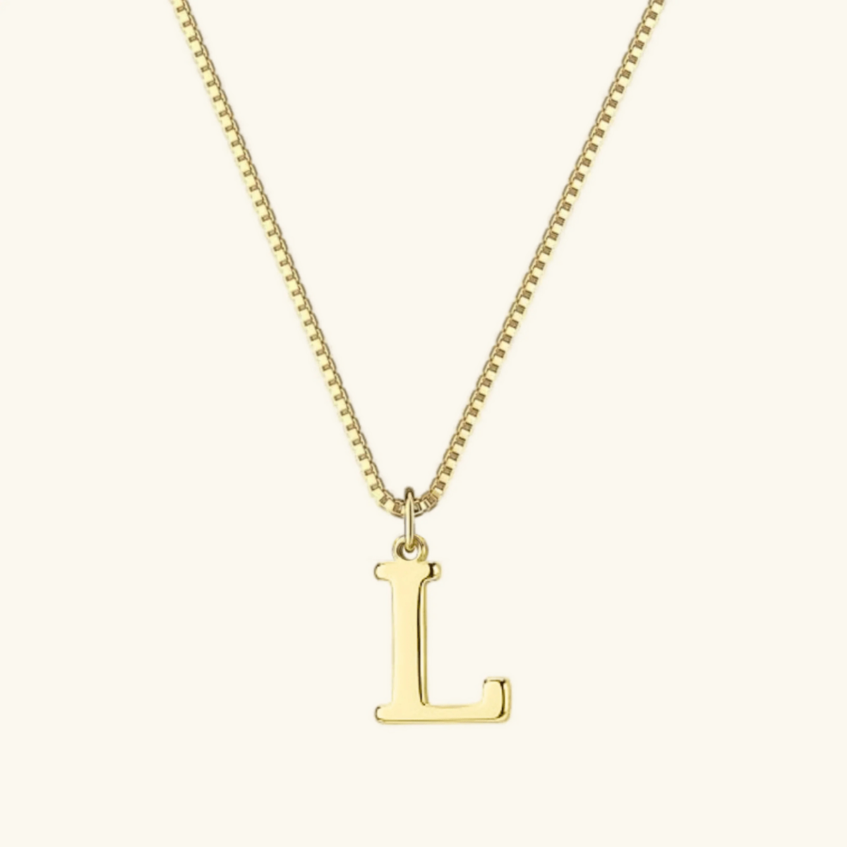 Mireya Box Chain Initial Necklace