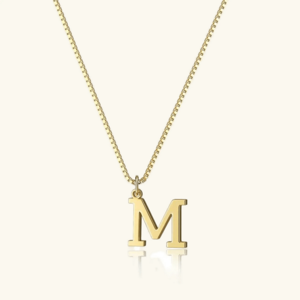 Mireya Box Chain Initial Necklace