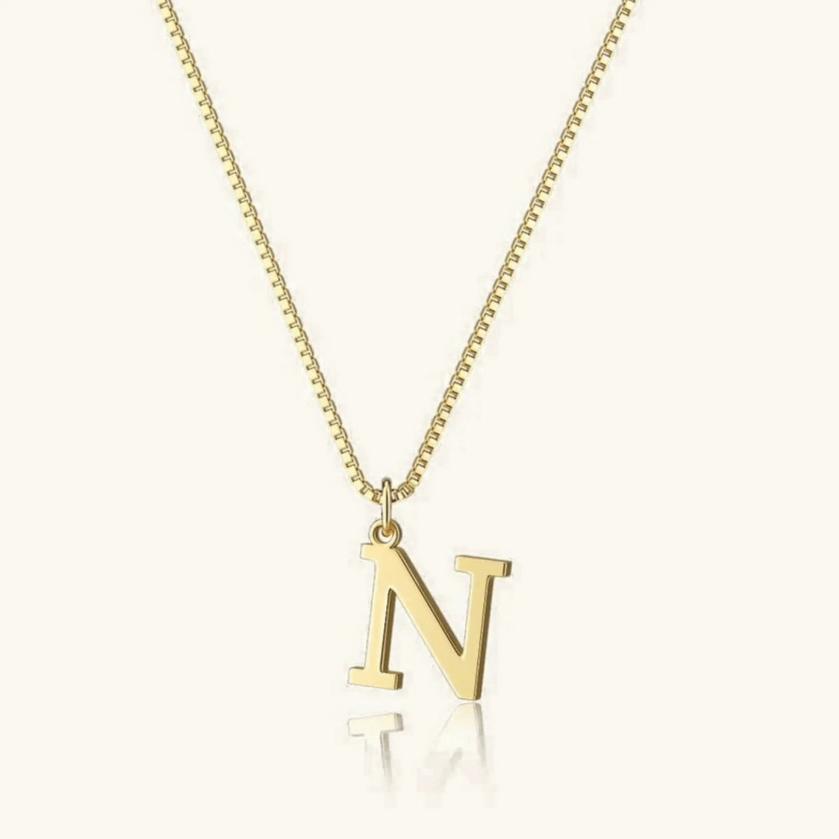 Mireya Box Chain Initial Necklace