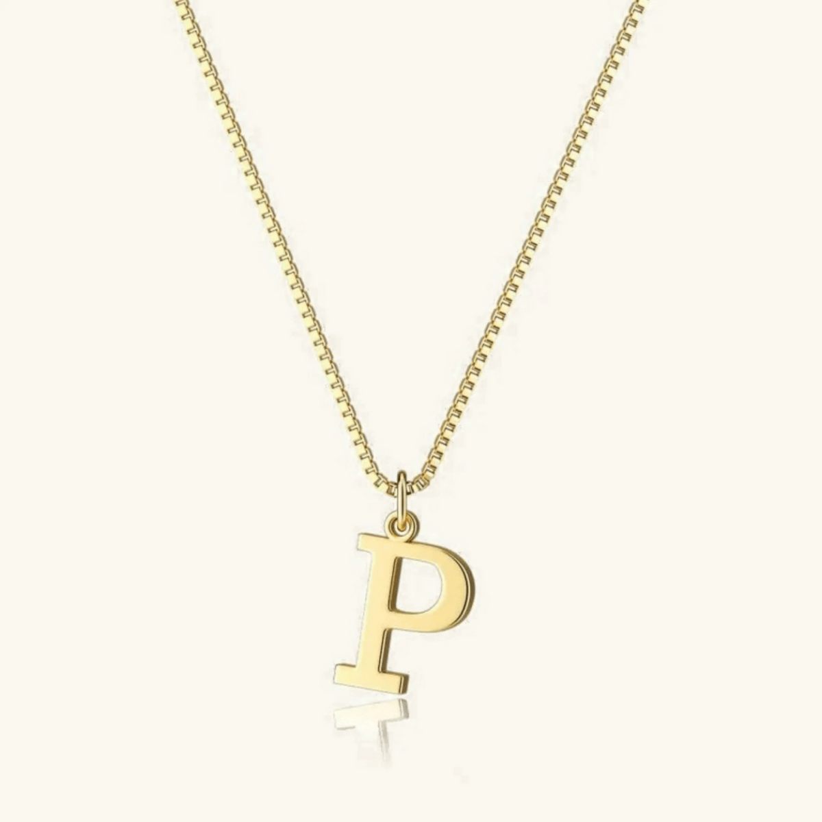 Mireya Box Chain Initial Necklace