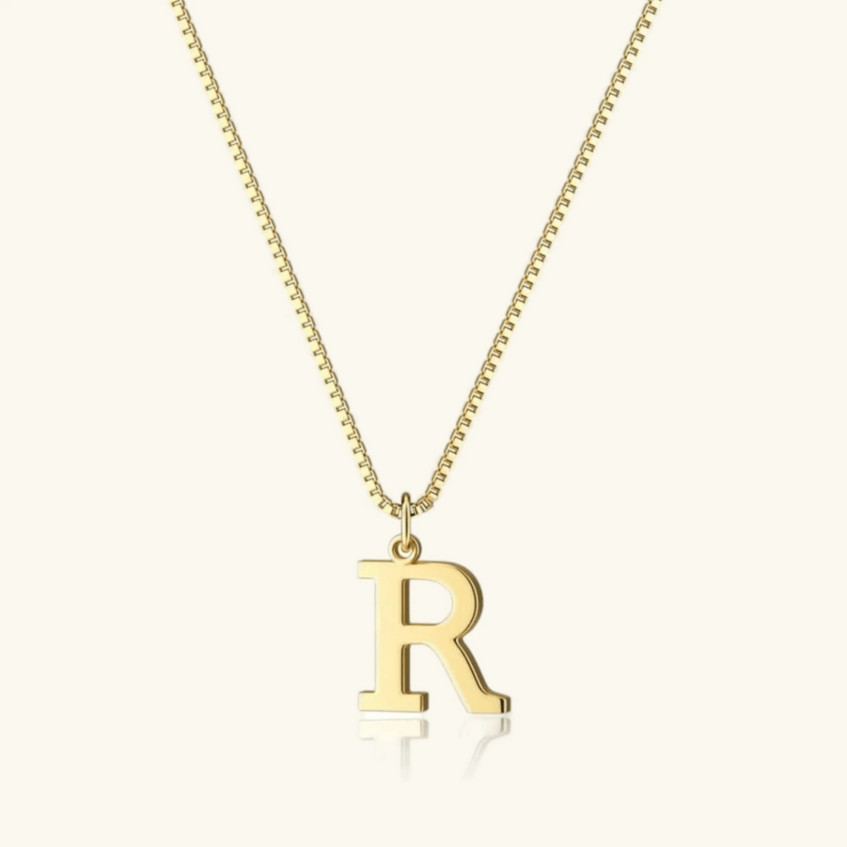 Mireya Box Chain Initial Necklace