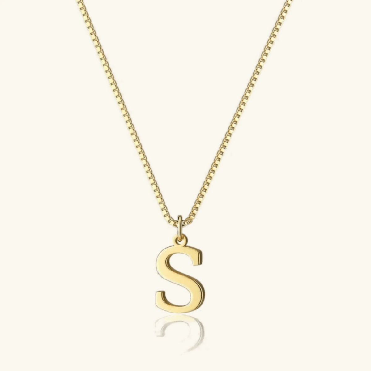 Mireya Box Chain Initial Necklace