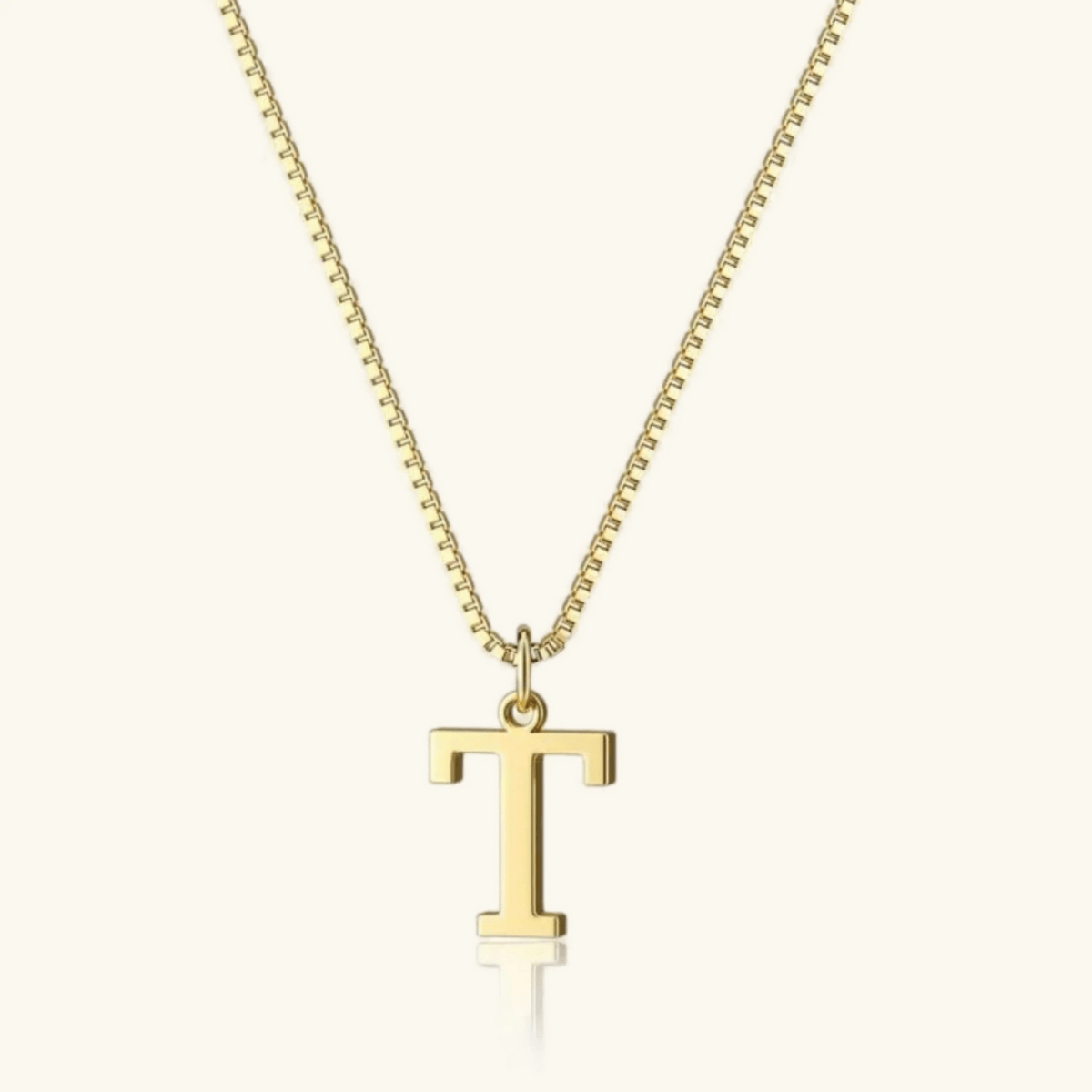 Mireya Box Chain Initial Necklace
