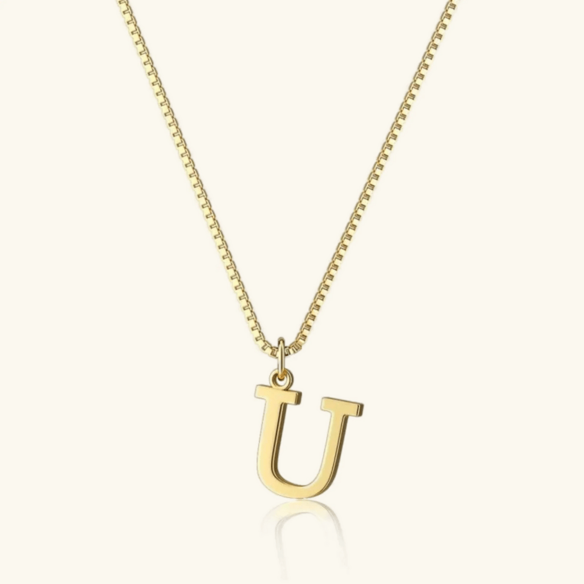 Mireya Box Chain Initial Necklace