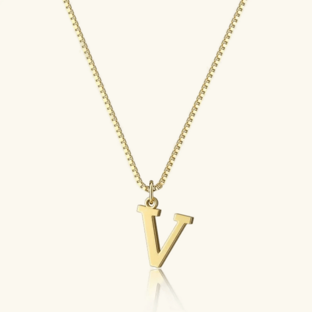 Mireya Box Chain Initial Necklace