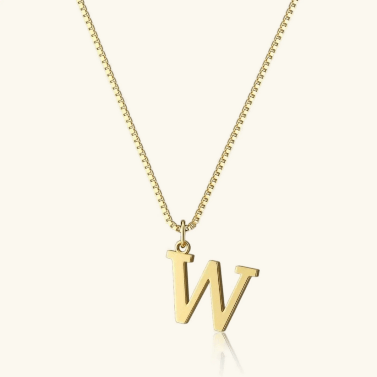 Mireya Box Chain Initial Necklace