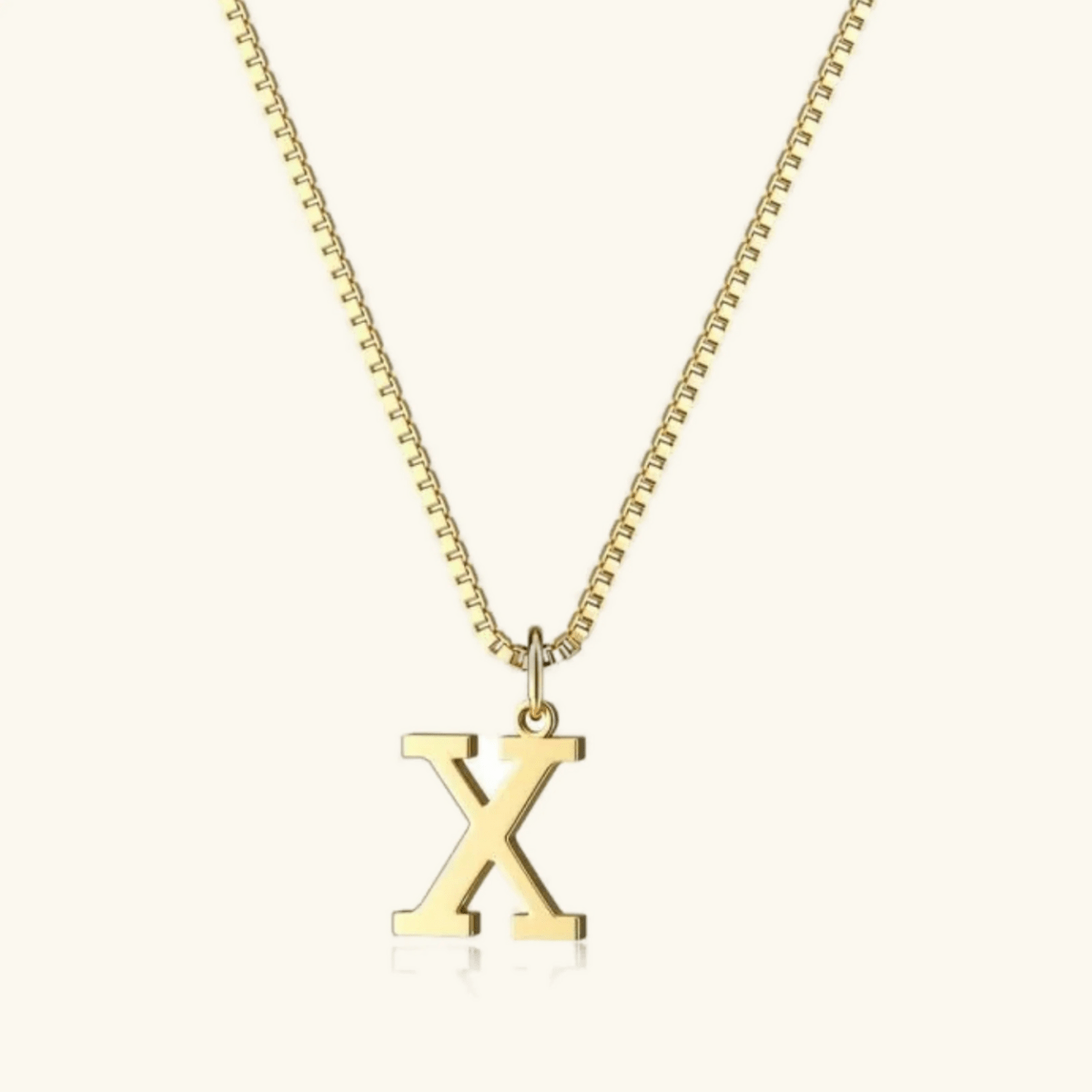 Mireya Box Chain Initial Necklace