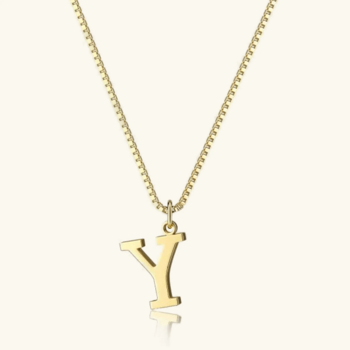 Mireya Box Chain Initial Necklace