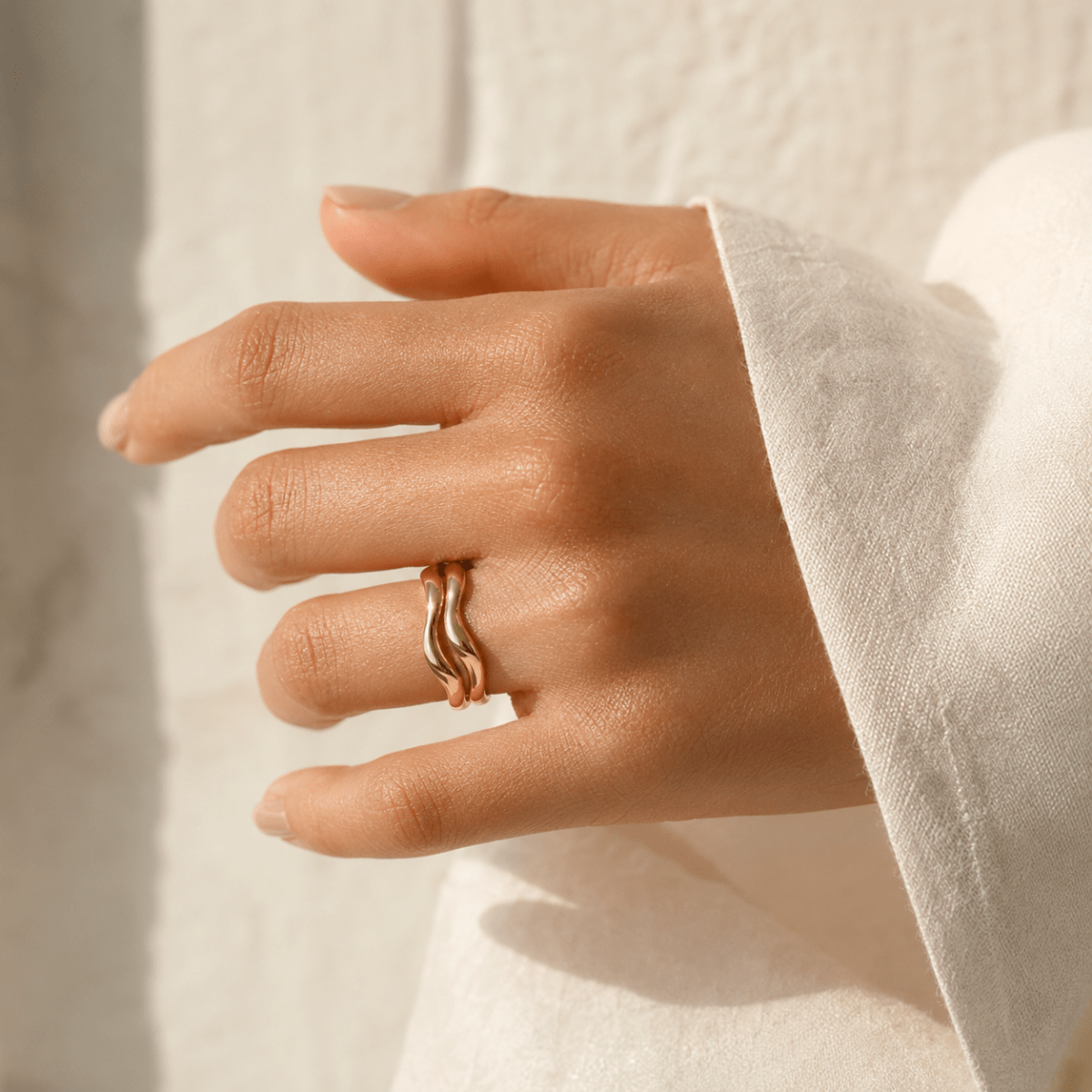 Nerea Wave Stacker Rings