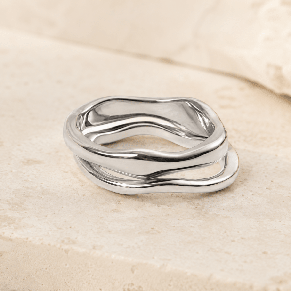 Nerea Wave Stacker Rings
