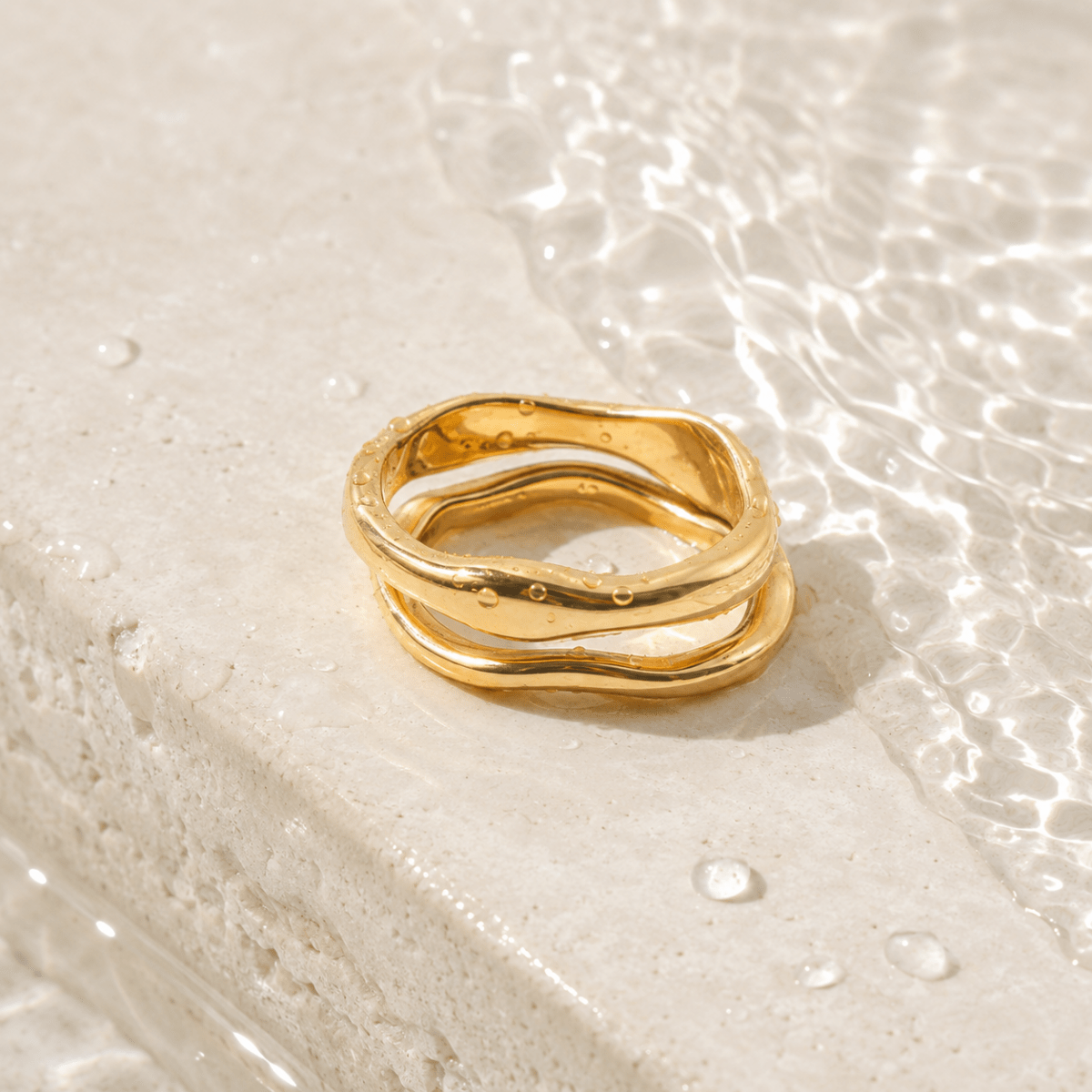 Nerea Wave Stacker Rings