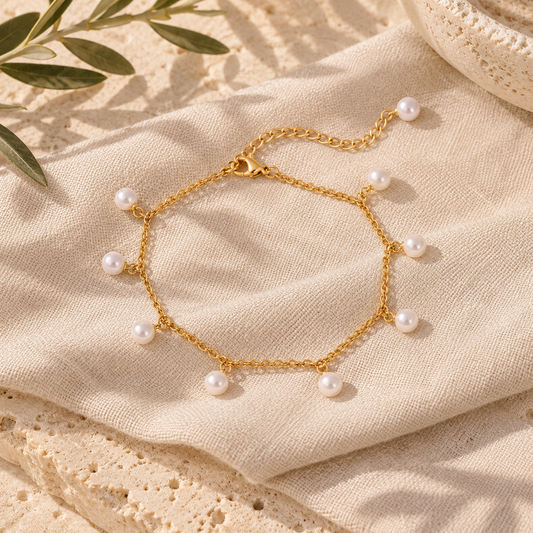 Nerelle Freshwater Pearl Drop Anklet