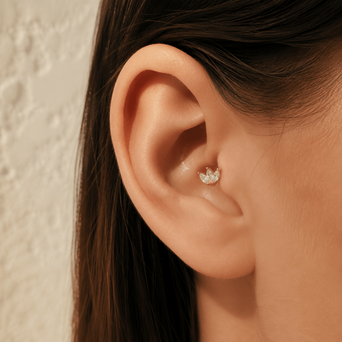 Nerissa Trio Petal Flat-Back Stud